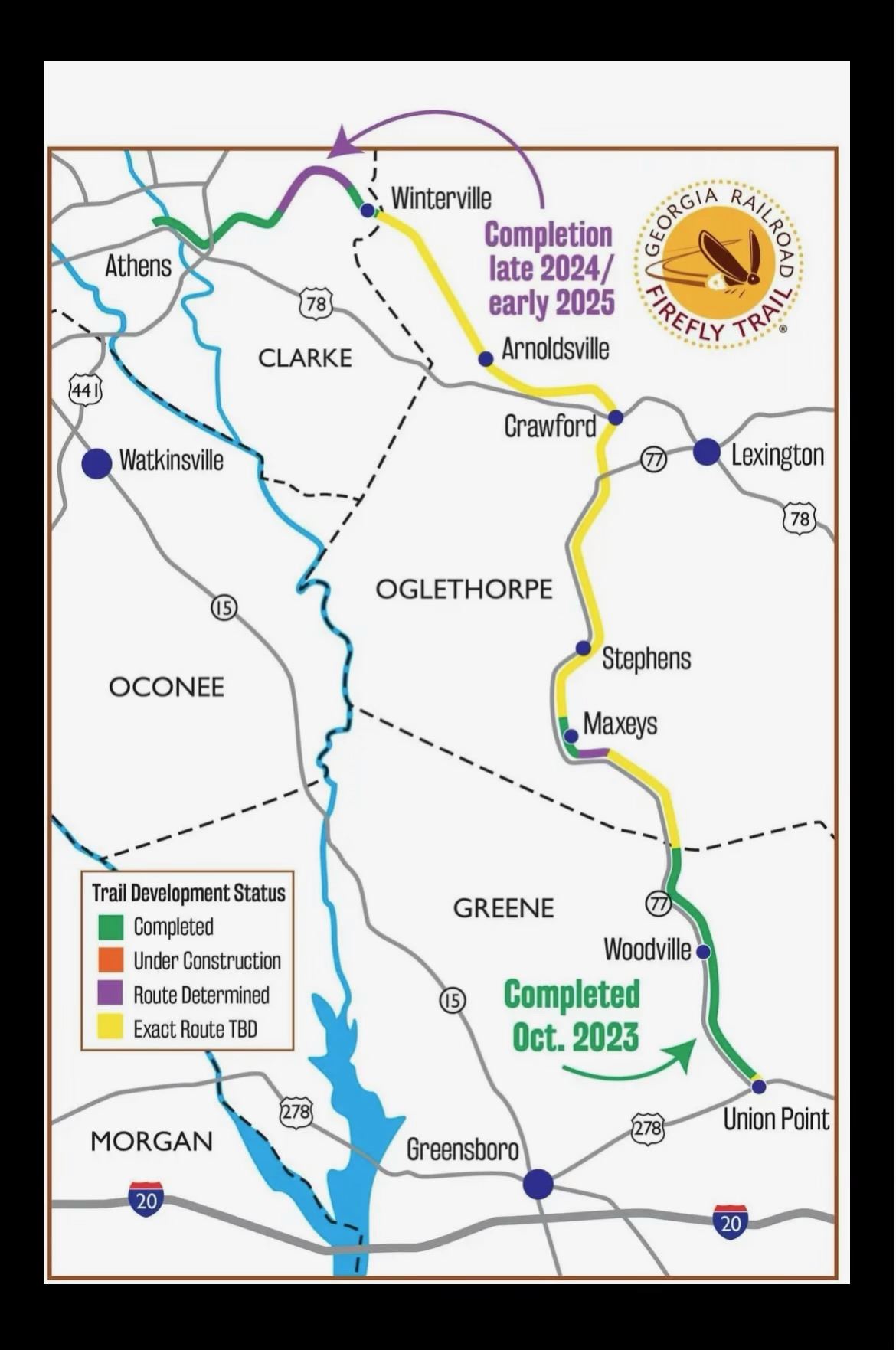 Map of the Firefly Trail