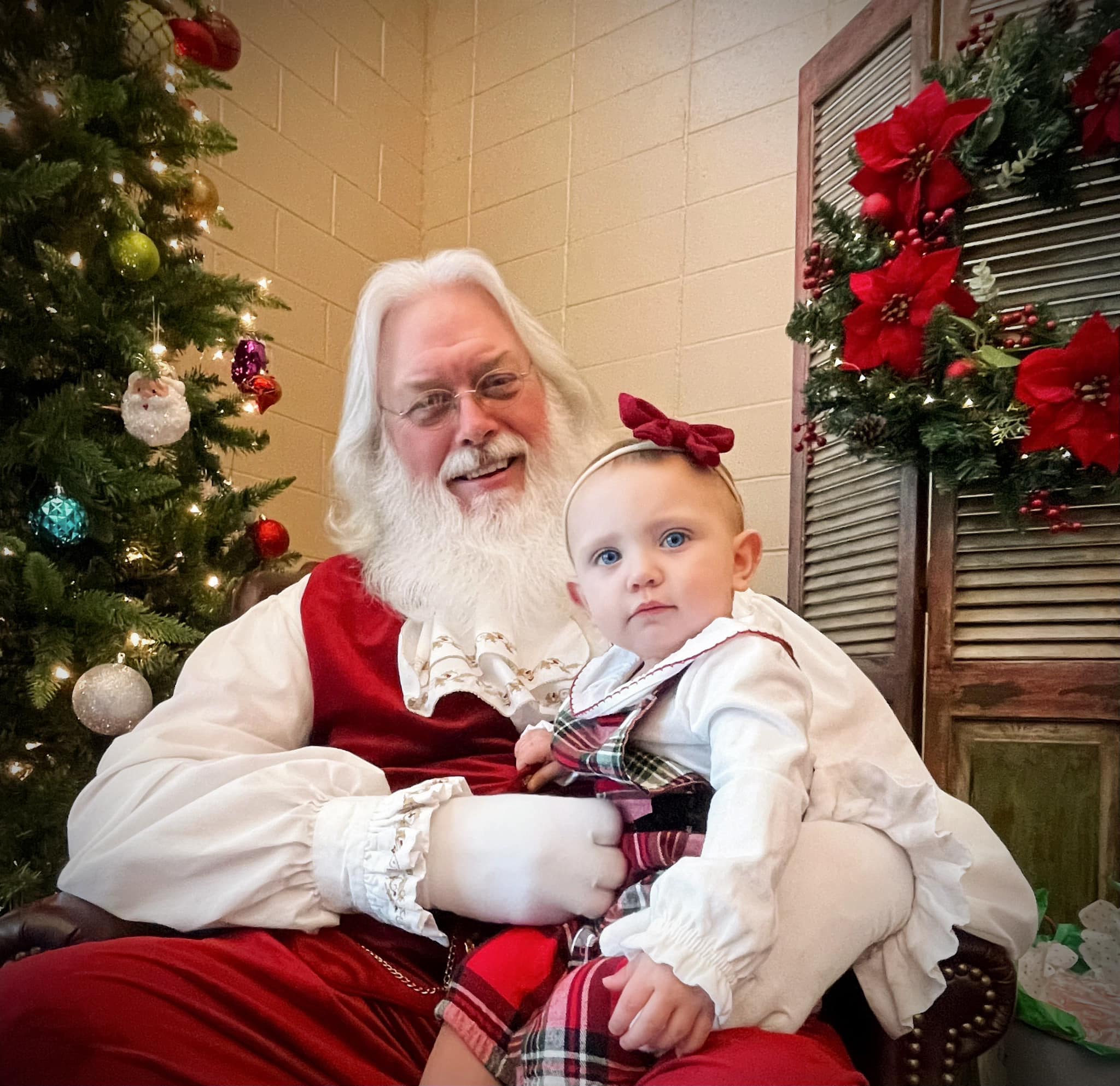 Santa with a little girl. 